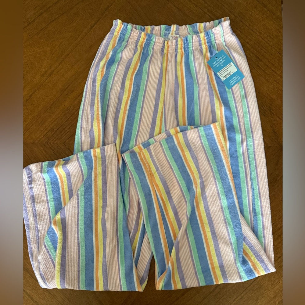 NWT Rufflebutts terry cloth pants wide leg 16